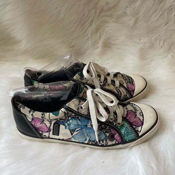 Coach Barrett multi color sneakers with black leather trim . - Picture 1 of 11